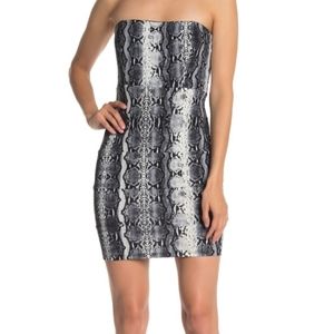 NWT JUMP Strapless Reptile Print Crepe Dress
